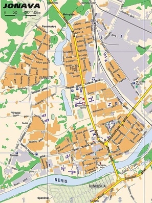Jonavos miesto žemėlapis